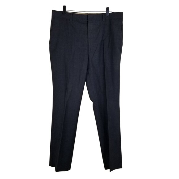Majer Slacks Mens Wool Dress Pants Charcoal Flat Front Dry Clean Only - Picture 1 of 6